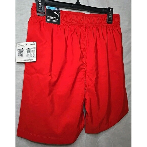 PUMA Men's Small Power Volley Swim Trunk Board Short Swimwear Cat Navy Red 8" - Picture 5 of 8